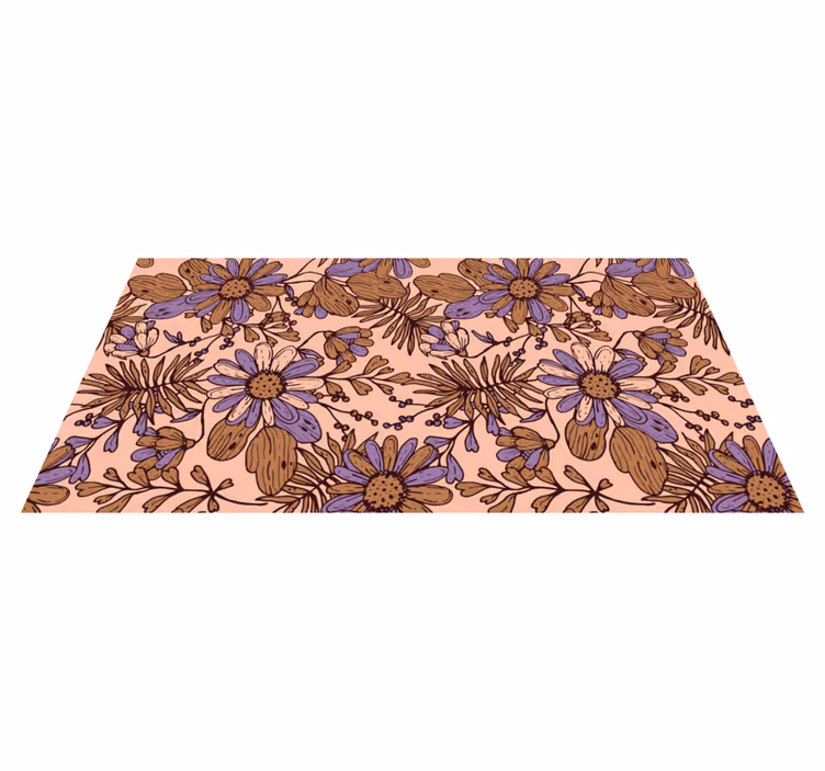 Botanisk blomstermønster vinyl teppe blomster og planter - Tenstickers