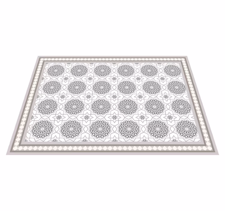 Marokkansk lys grå design spiseroms vinylteppe - Tenstickers