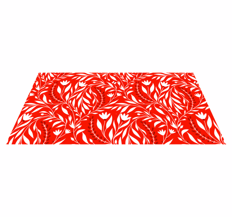 Blomsterbladdesign vinyl teppe rød - Tenstickers