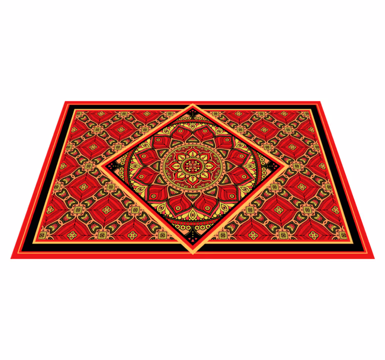 Dekorativ klassisk design vinyl teppe rød - Tenstickers