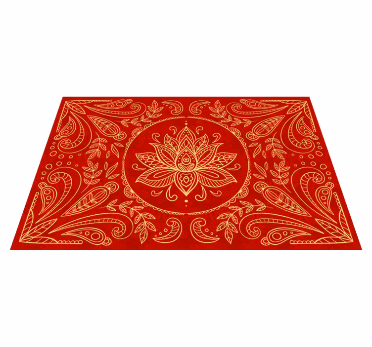 Vintage mandala design vinyl teppe rød - Tenstickers