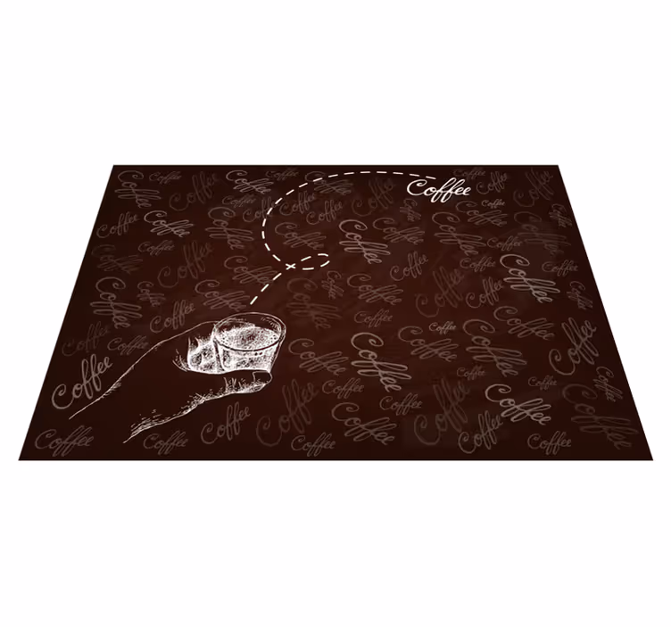 Kalligrafisk drikkemotiv vinyl teppe sagn og tekster - Tenstickers