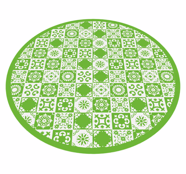 Geometrisk mosaikksirkel vinyl teppe hydraulisk - Tenstickers