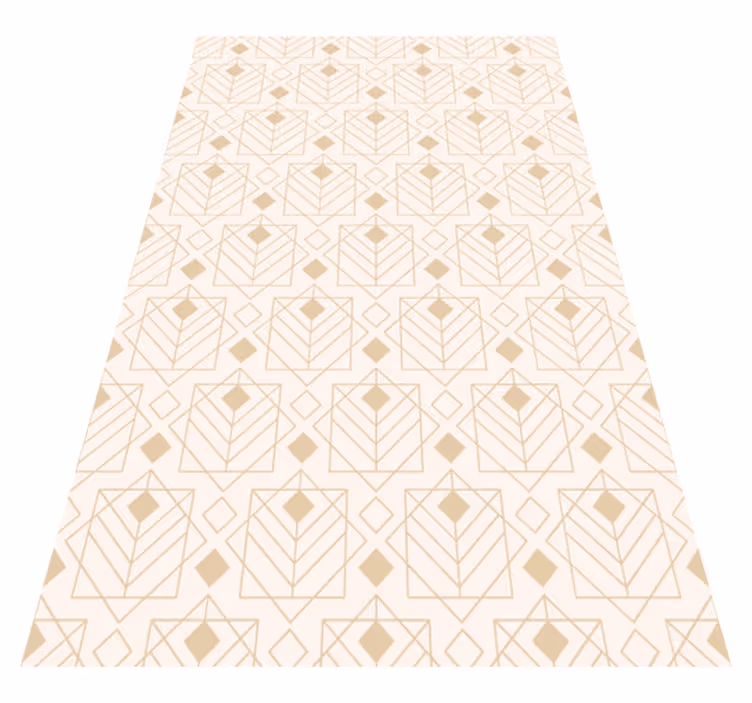 Art déco mønster vinyl teppe beige - Tenstickers