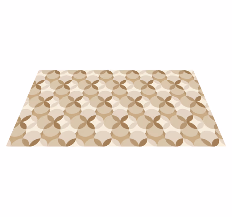 Sirkler vinyl teppe beige - Tenstickers