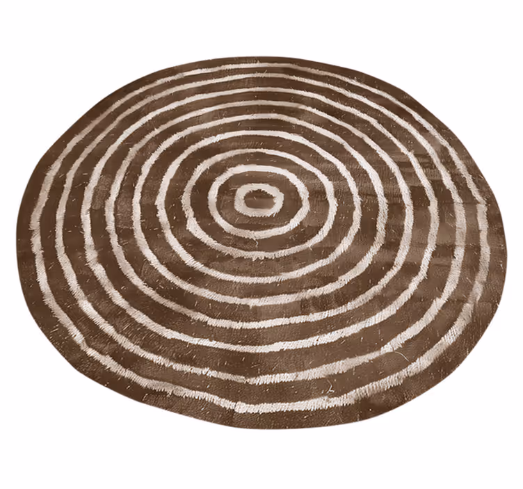 Konsentriske sirkler vinyl teppe beige - Tenstickers