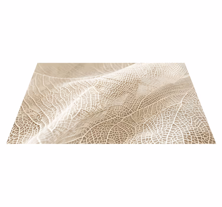 Minimalistiske blader vinyl teppe beige - Tenstickers