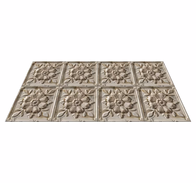 Antikke fliser vinyl teppe beige - Tenstickers