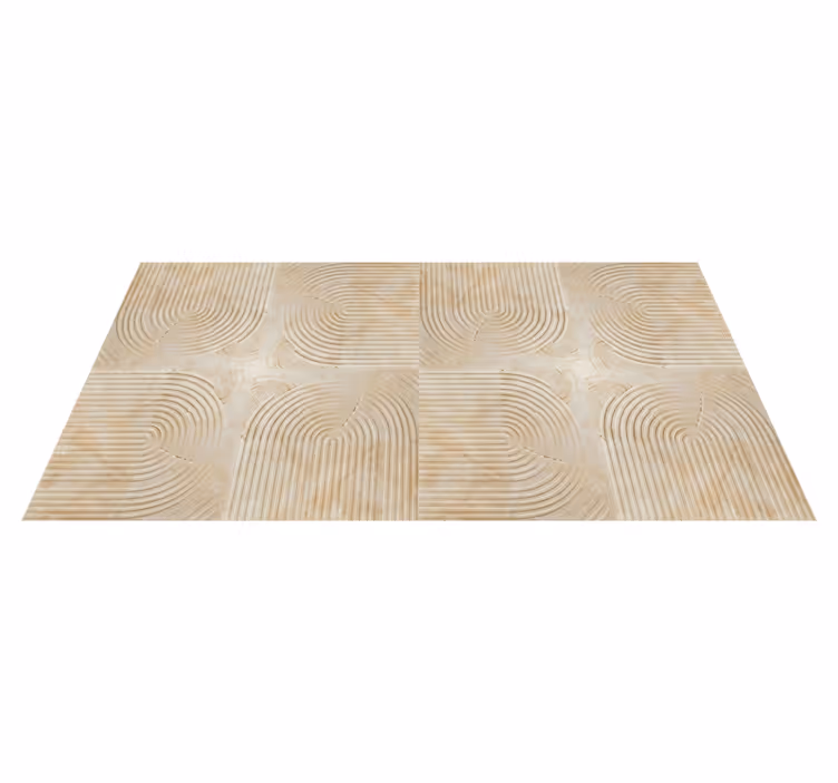 Moderne buer vinyl teppe beige - Tenstickers