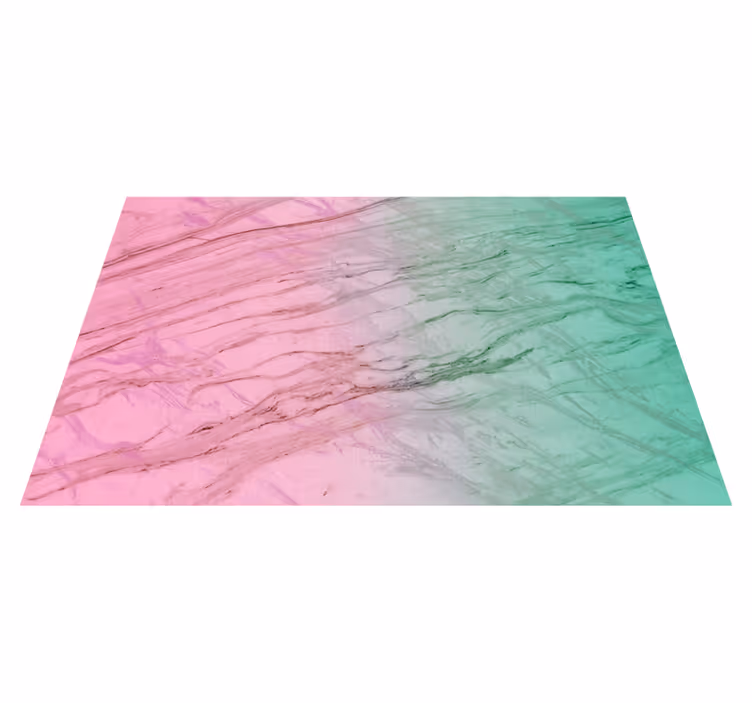 Rosa og grønn pastellfarge marmor vinylteppe - Tenstickers