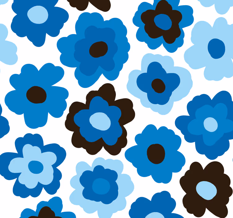Blå valmue tapet blomster - Tenstickers
