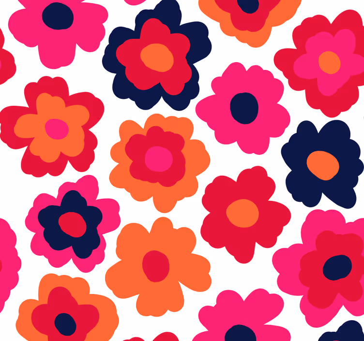 Rød valmue tapet blomster - Tenstickers
