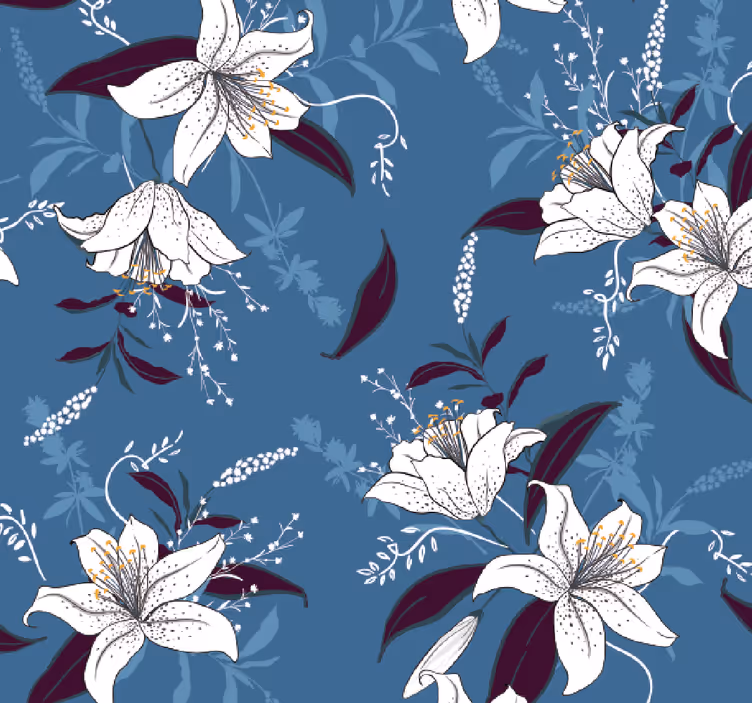 Elegante blomstermønstre tapet blomster - Tenstickers