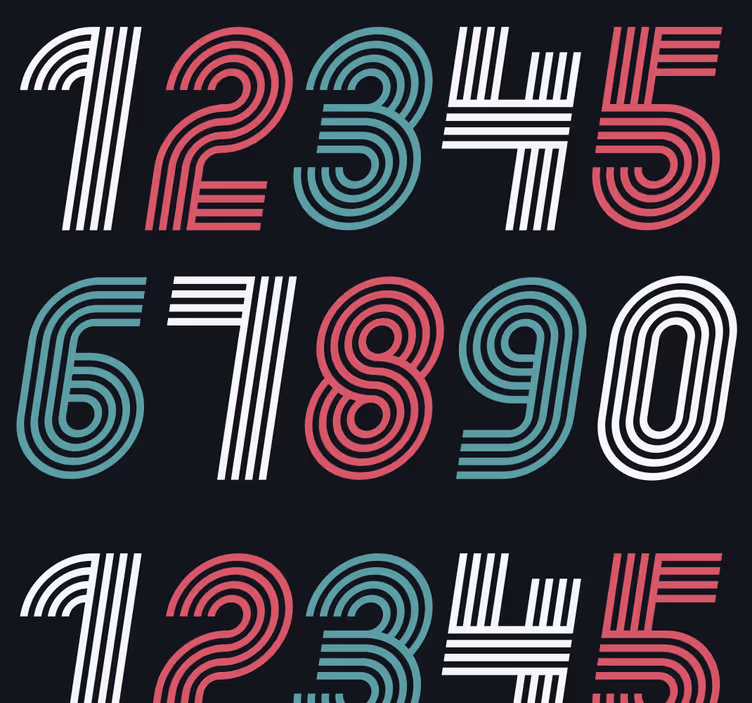 Tallmønsterdesign tapet vintage - Tenstickers