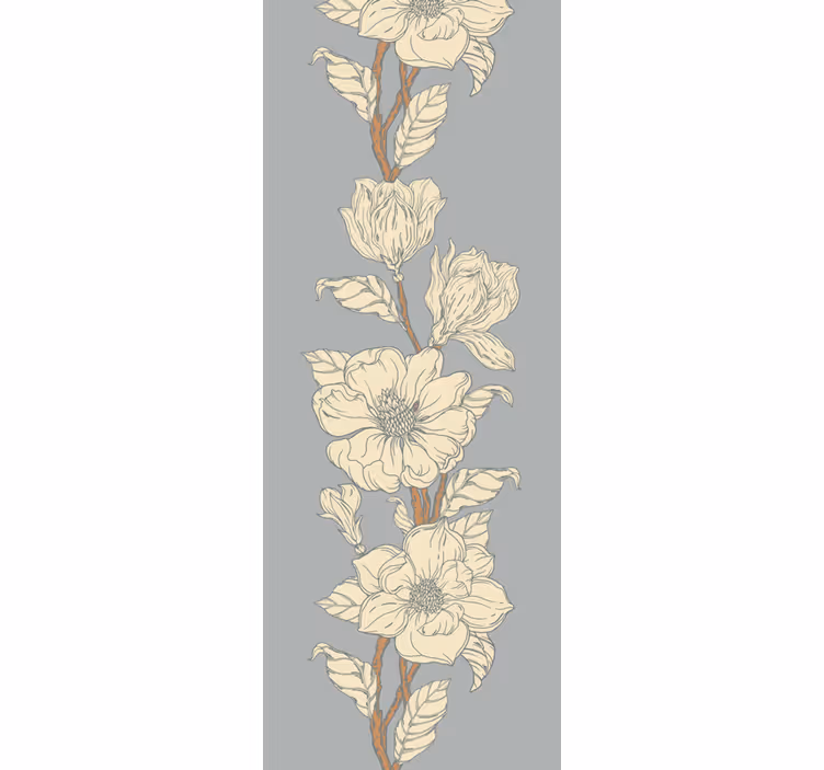 Elegante blomsterstriper tapet blomste - Tenstickers