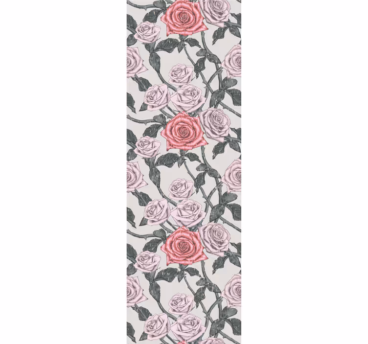 Rosevinemønster tapet blomster - Tenstickers