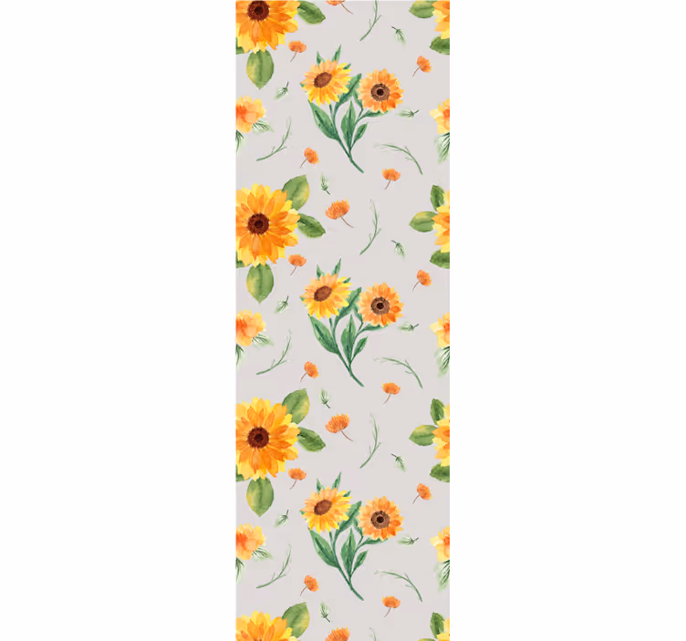 Solsikkegrå mønster tapet blomster - Tenstickers