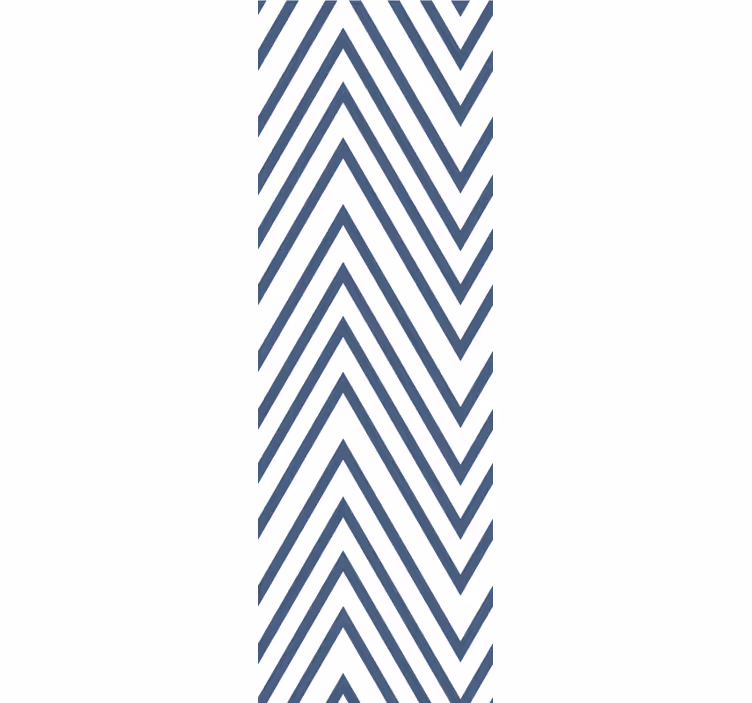 Tapet striper zigzag blått mønster - Tenstickers