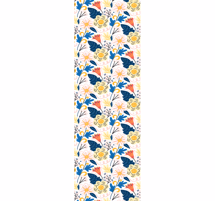 Blomstrende fargerik design tapet blomster - Tenstickers