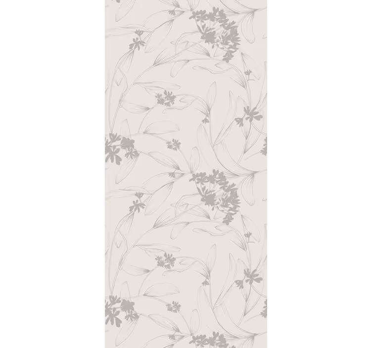 Beige konturmønster tapet blomster - Tenstickers