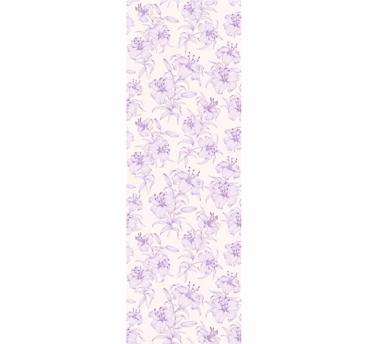 Elegant lilla motiv tapet blomster - Tenstickers