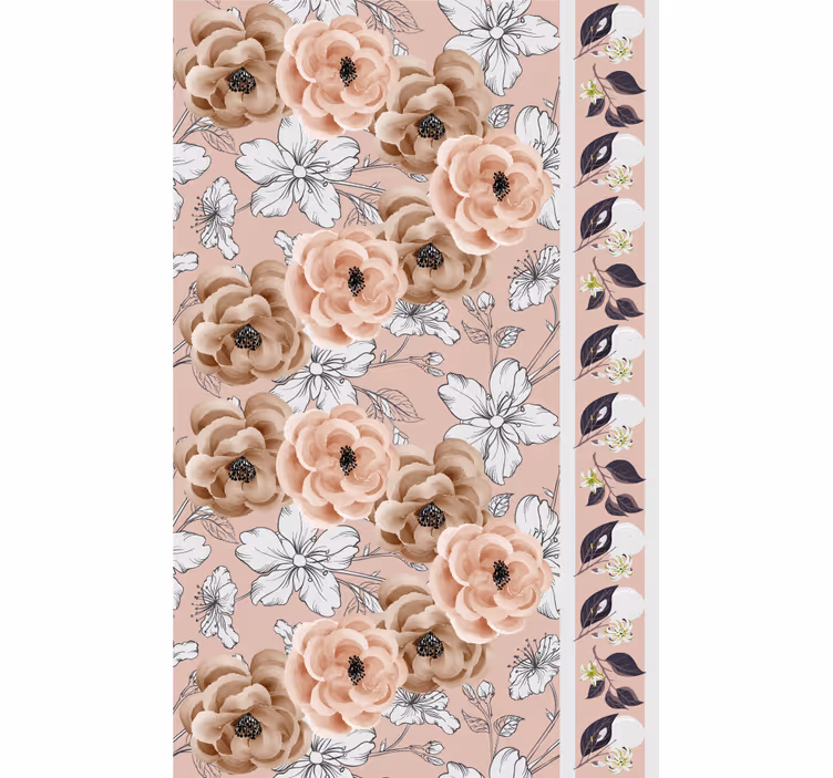 Elegant beige arrangement tapet blomster - Tenstickers