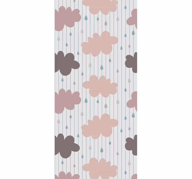 Tapet barn rosa regnskyer - Tenstickers