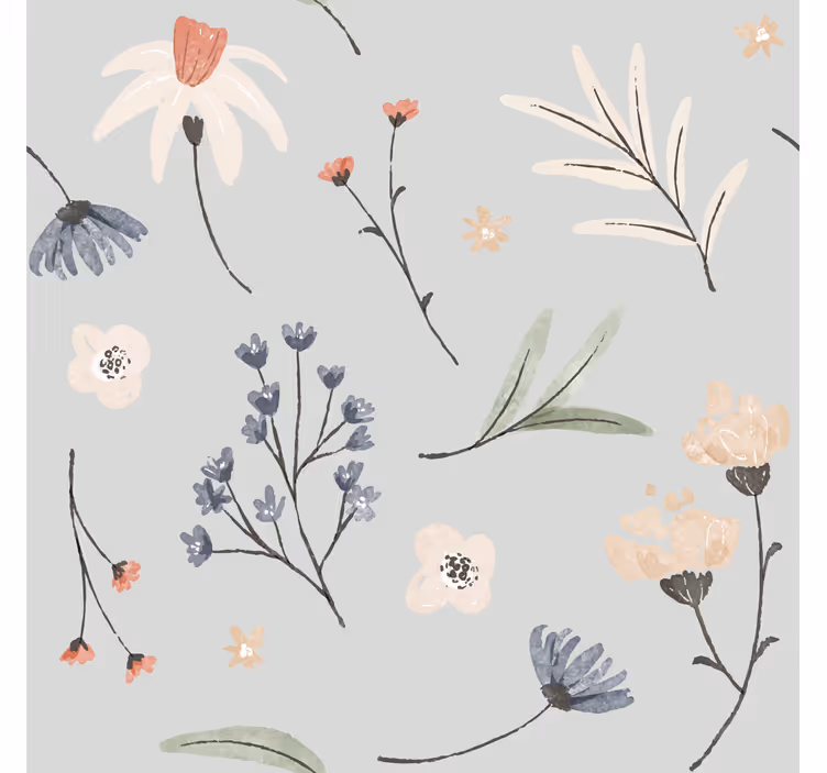 Delikat vårdesign tapet blomster - Tenstickers