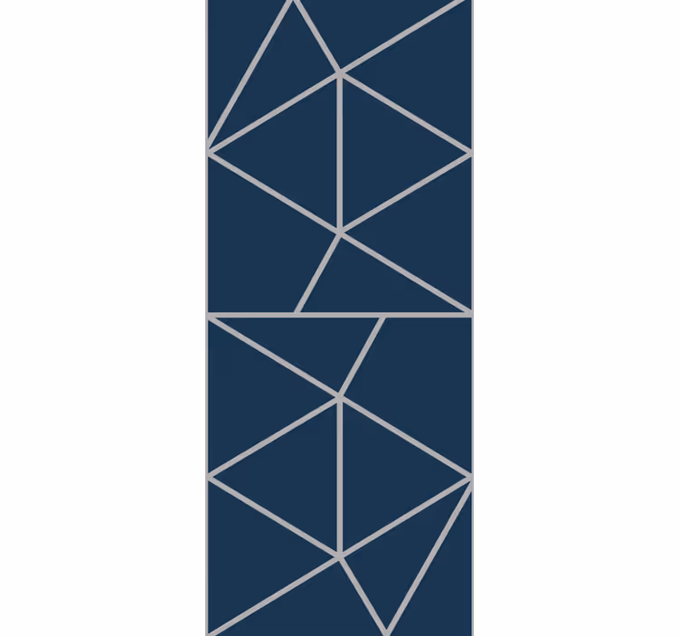 Tynne linjer blå motiv tapet geometriske former - Tenstickers