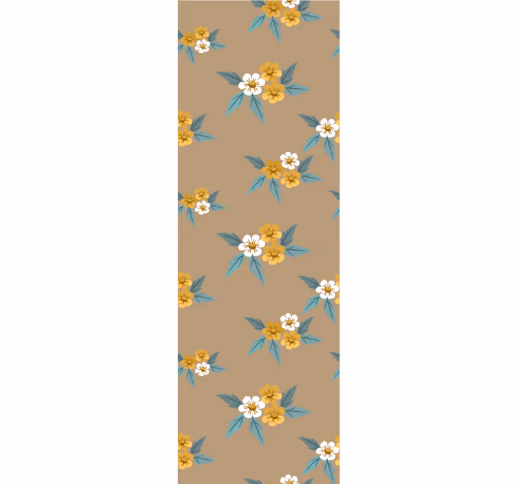 Brunt blomstermotiv tapet blomster - Tenstickers