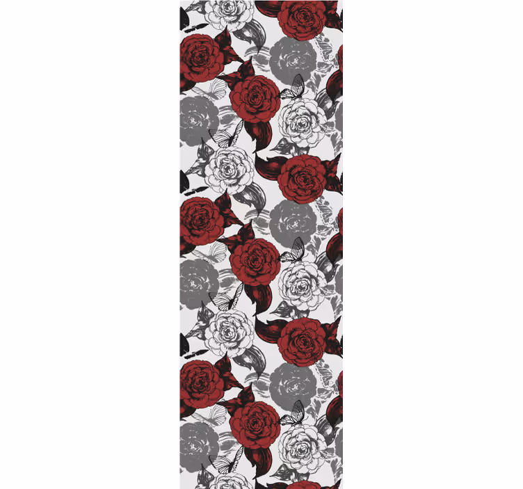 Rødt blomsterarrangement tapet blomster - Tenstickers