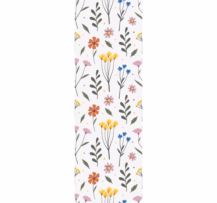 Livlig blomsterdesign tapet blomster - Tenstickers