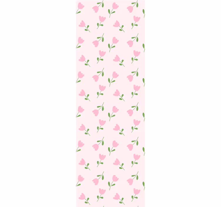 Tapet blomster rosa blomstermønster - Tenstickers