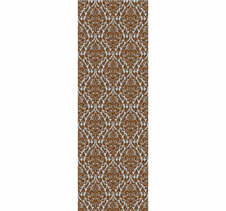 Tapet vintage mintbrun damask - Tenstickers