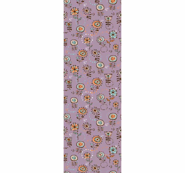 Folkekunstlapp tapet blomster - Tenstickers