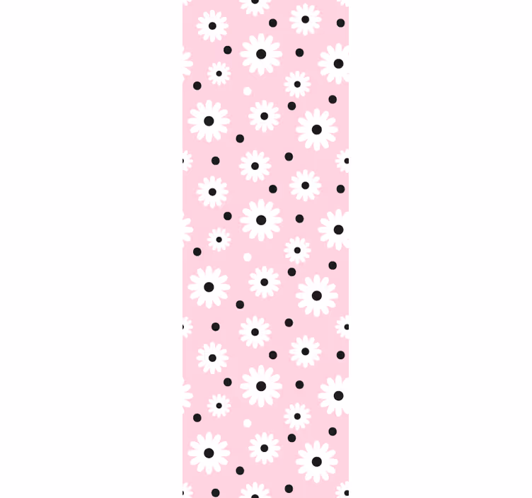 Rosa og hvite tusenfryd tapet blomster - Tenstickers