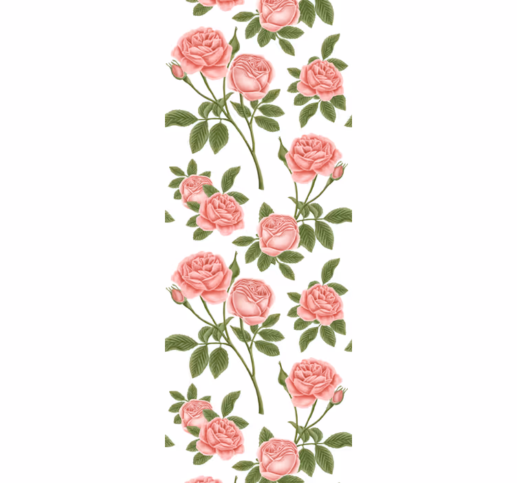 Rosa rose floral tapet blomster - Tenstickers
