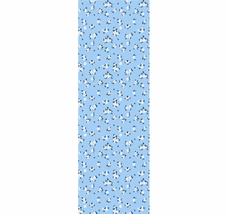 Blå blomsterbakgrunn tapet blomster - Tenstickers
