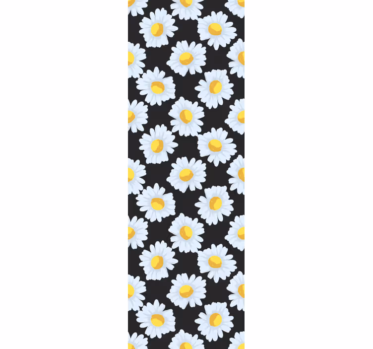 Svart tusenfryd blomstrer tapet blomster - Tenstickers
