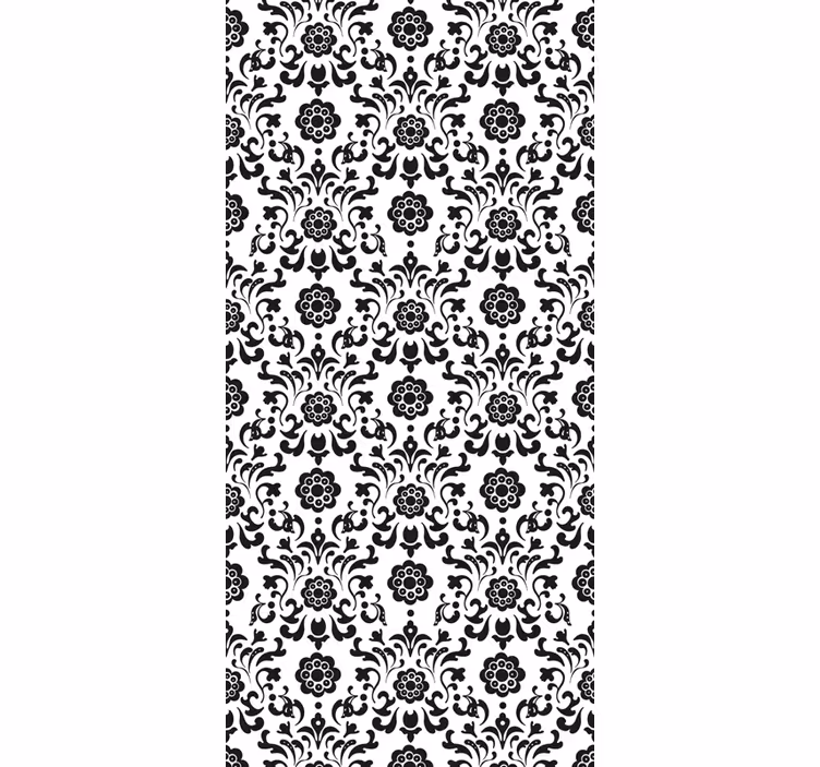 Klassisk svart og hvitt tapet blomste - Tenstickers