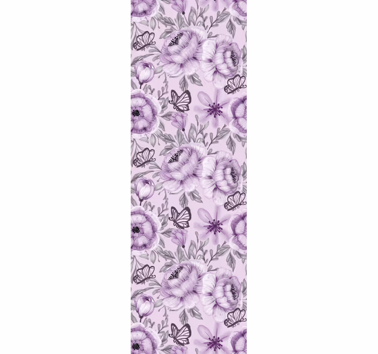 Floral sommerfugl arrangement tapet blomster - Tenstickers