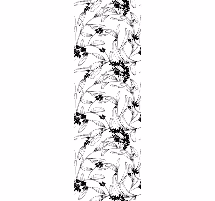 Elegant floral silhuett tapet blomster - Tenstickers