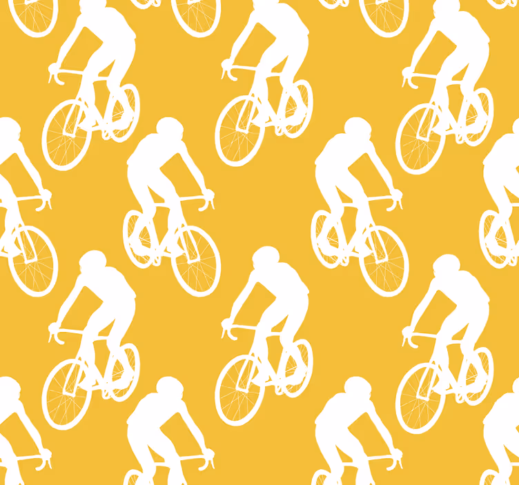 Syklister tapet gul - Tenstickers