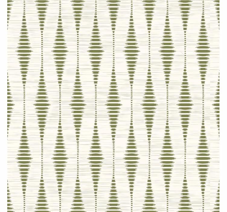 Mosegrønn rabaul ikat geometrisk tapet - Tenstickers