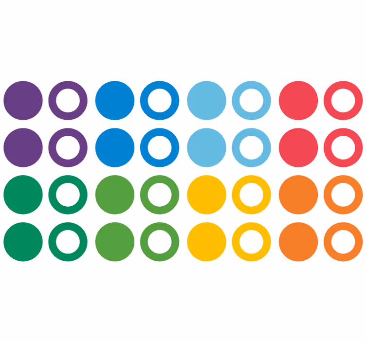 Tapet geometriske former regnbuefargede sirkler - Tenstickers