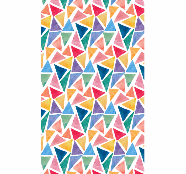 Tapet geometriske former glade fargerike trekanter - Tenstickers
