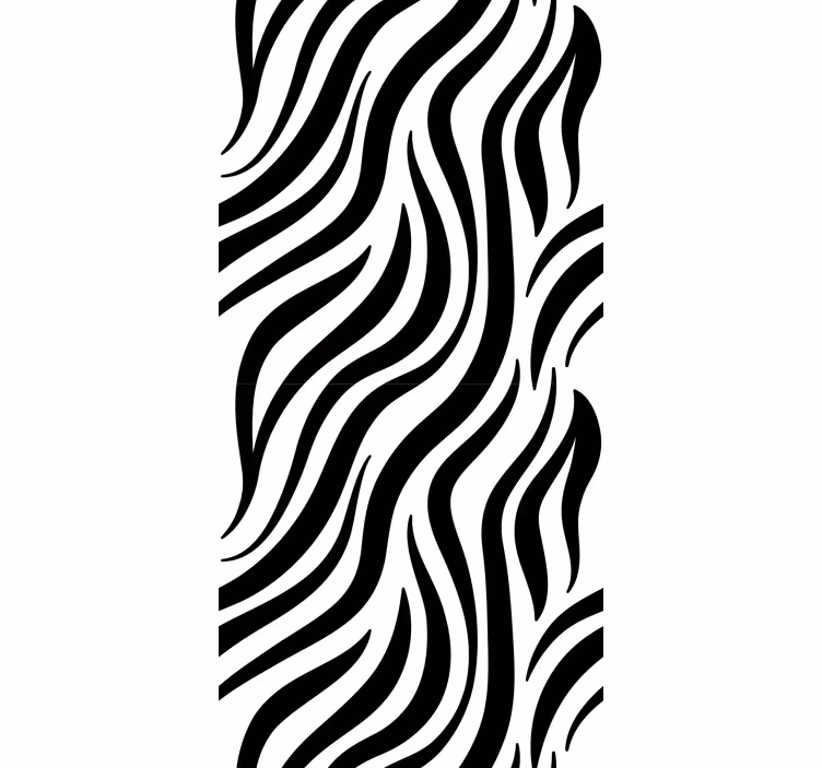 Tapet geometriske former svart og hvit zebra stripe - Tenstickers