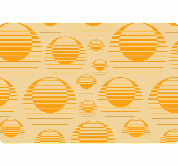 Tapet geometriske former retro oransje soler - Tenstickers