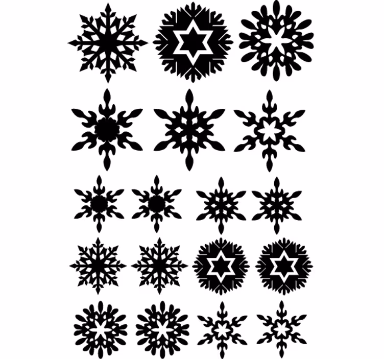 Jul tapet svarte snøfnugg - Tenstickers