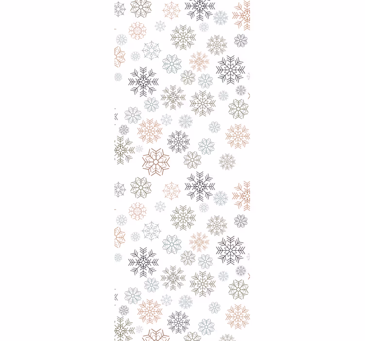 Jul tapet med beige snøfnugg mønster - Tenstickers